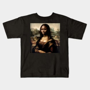 Mona Lisa Reimagined: Celebrating Black History Month Kids T-Shirt